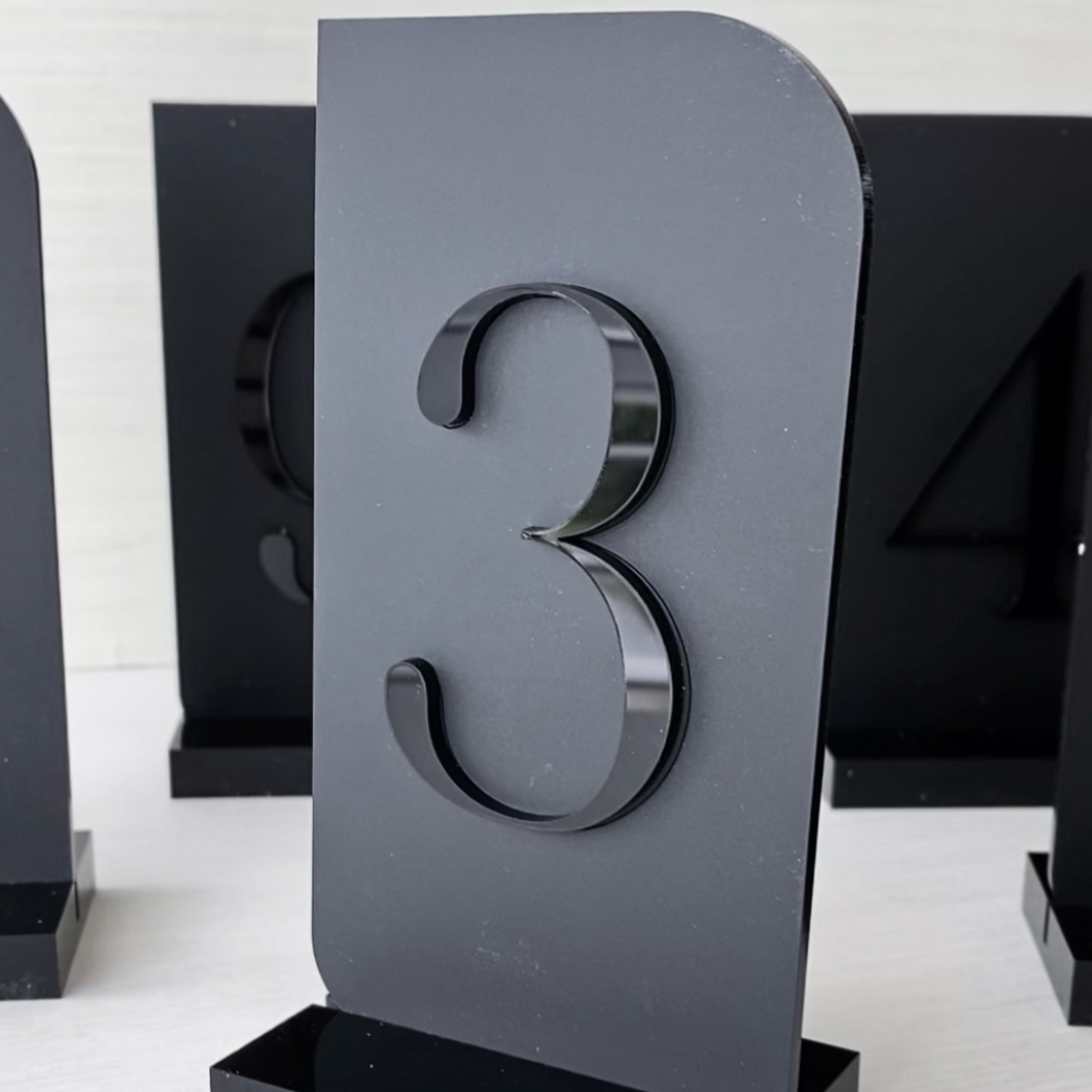 Monochrome Black Table Numbers