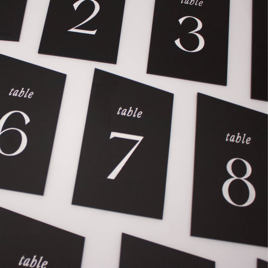 Angled Table Numbers