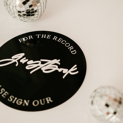 Black "For The Record" Sign