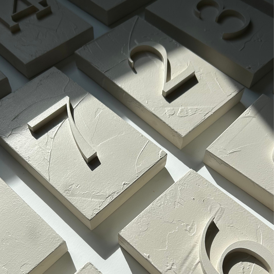 Textured Monochrome Numbers